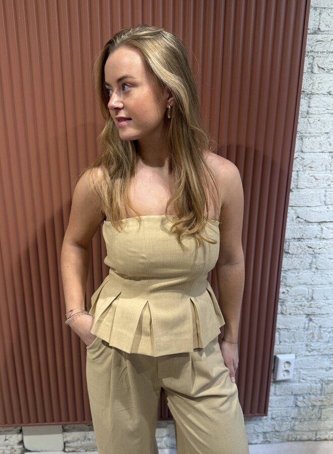 Stacy corsage | Pale hay melange