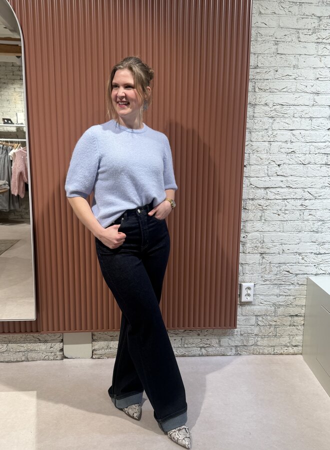 Sara HW wide jeans unwashed | Rinse wash blue denim