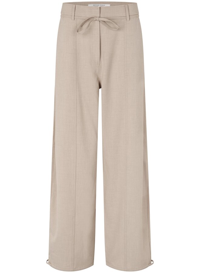 Zoie Cargo Trousers | Light Beige Melange