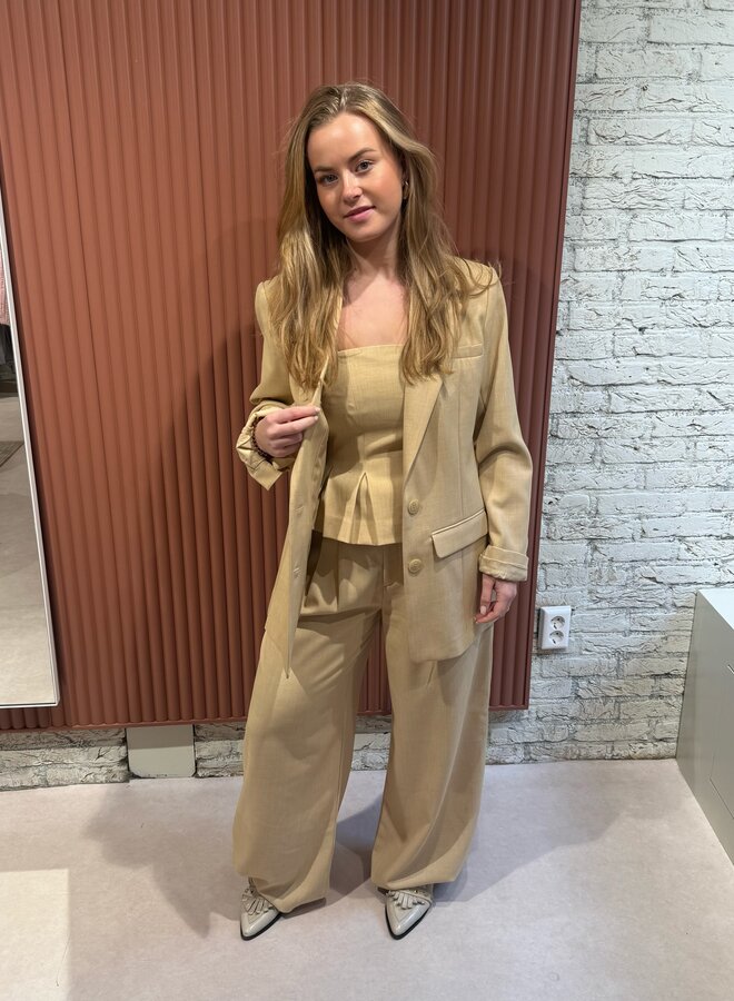 Stacy MW pants | Pale hay melange