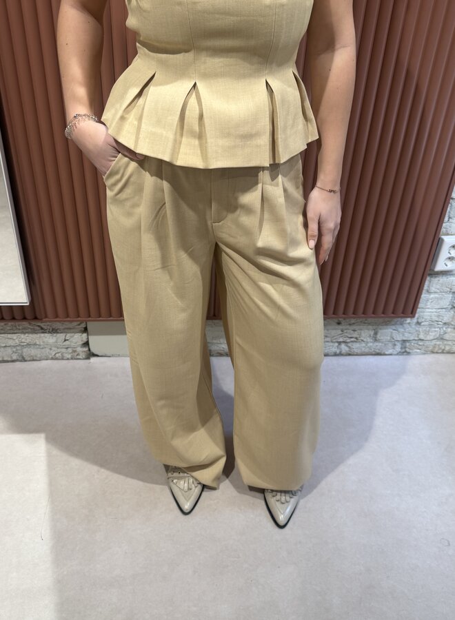 Stacy MW pants | Pale hay melange