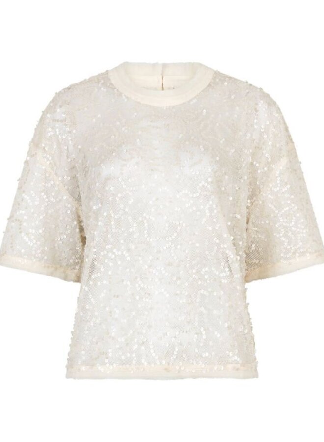 Zaira sequins net top | Butter Cream