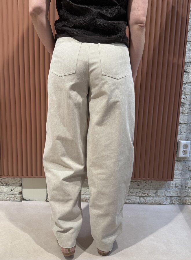 Bacoli Barrel Trousers | Soft Beige