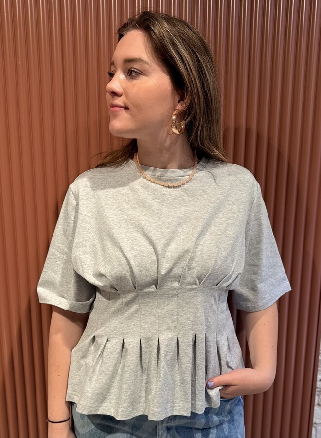 Inez tee | Ultra light grey mélange