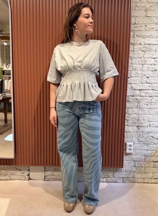 Inez tee | Ultra light grey mélange