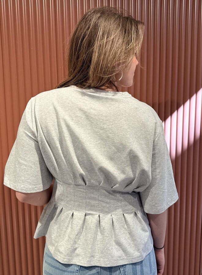 Inez tee | Ultra light grey mélange