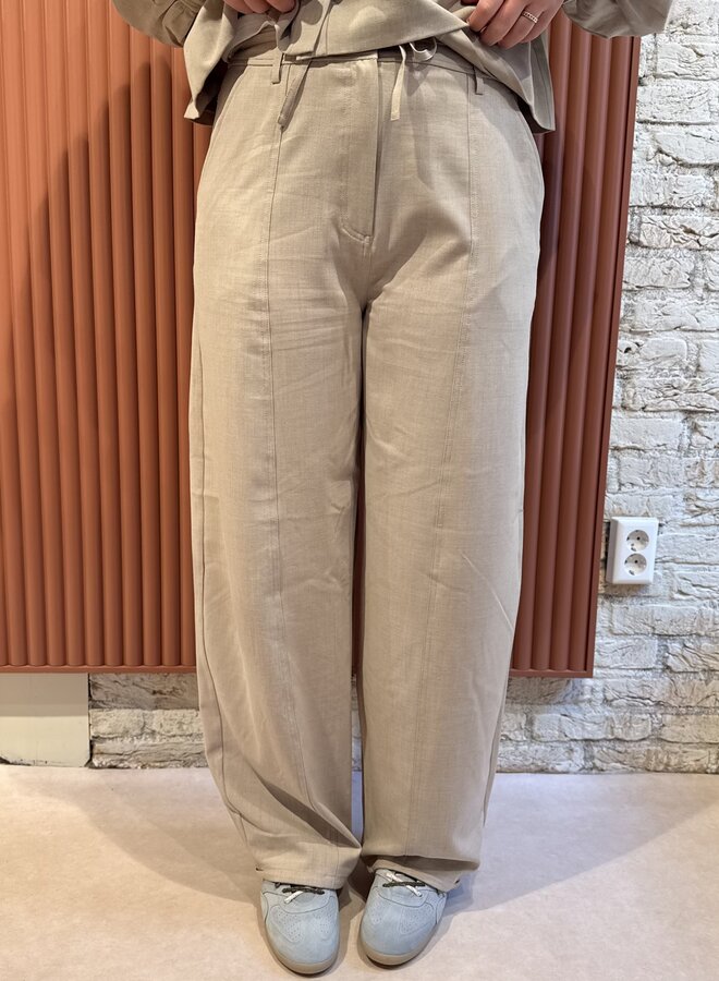 Zoie Cargo Trousers | Light Beige Melange