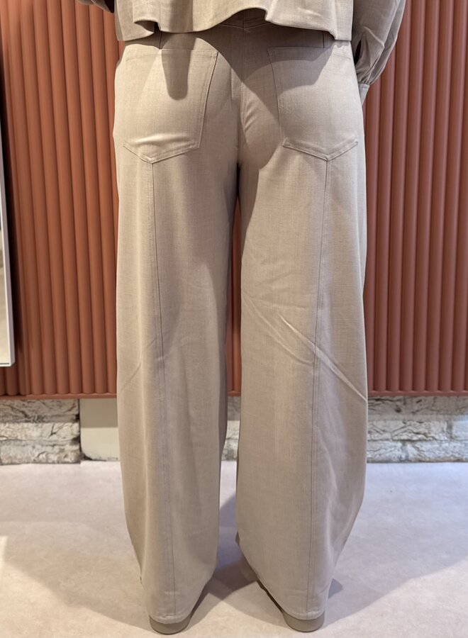 Zoie Cargo Trousers | Light Beige Melange