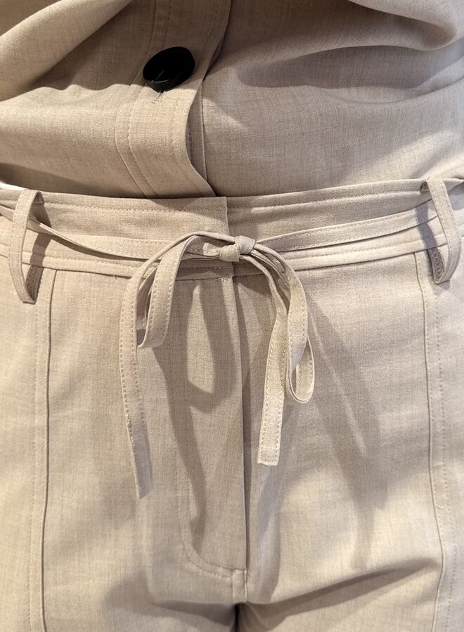 Zoie Cargo Trousers | Light Beige Melange