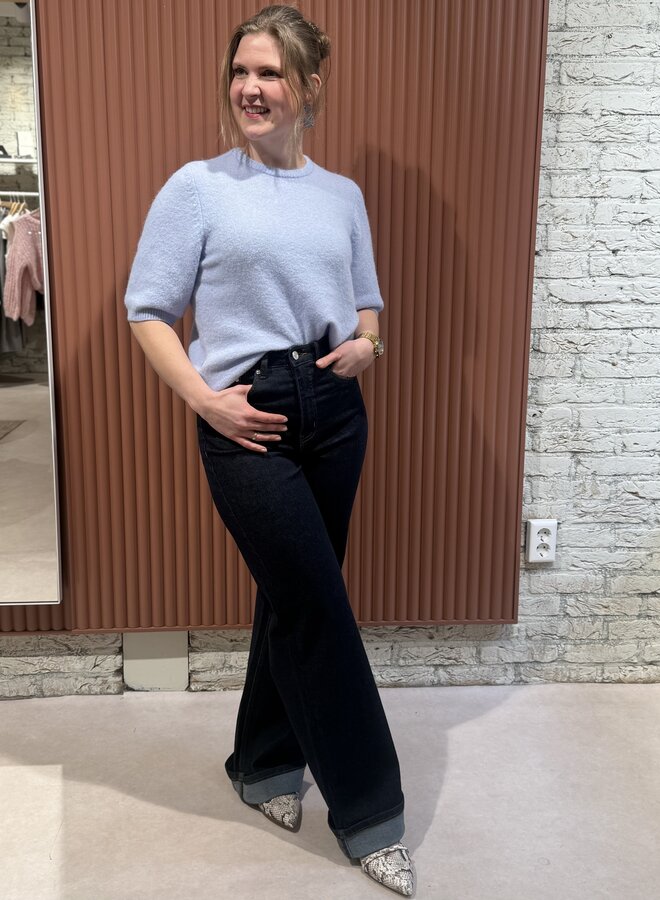 Sara HW wide jeans unwashed | Rinse wash blue denim
