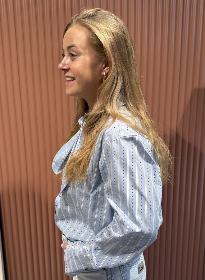 Anubi Stripe Shirt | Blue Mist