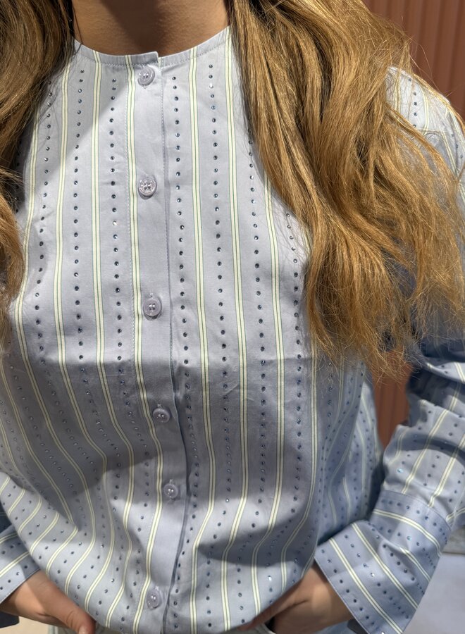 Anubi Stripe Shirt | Blue Mist