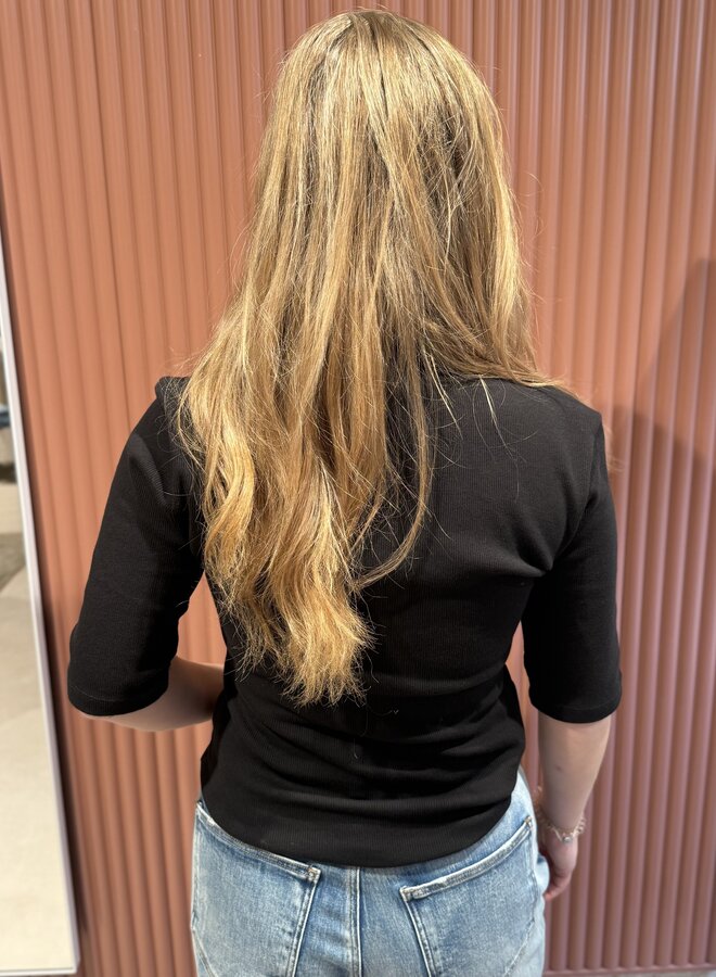 Drew polo top | Black