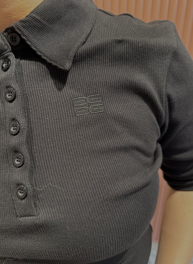 Drew polo top | Black