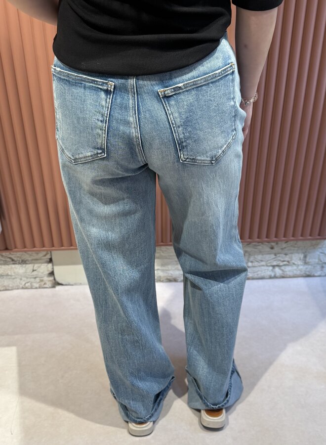 Sara HW wide jeans | Washed blue