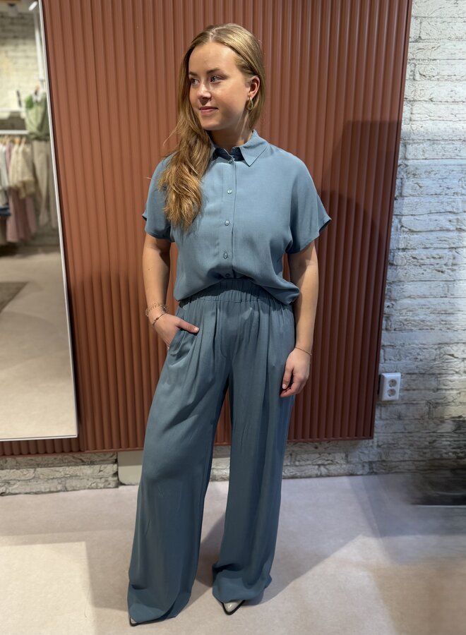 Benji viscose pants | Blue stone