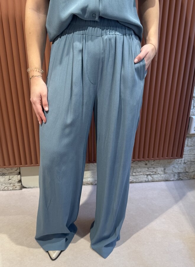 Benji viscose pants | Blue stone
