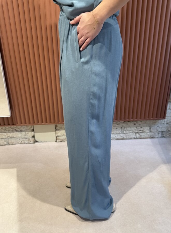 Benji viscose pants | Blue stone