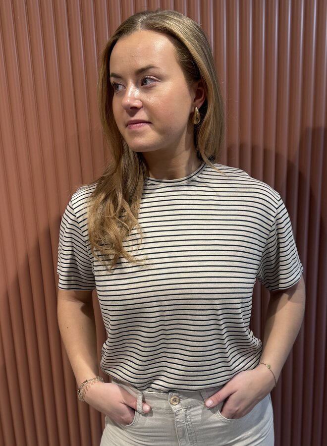 Mace small stripe top | Admiral blue stripe