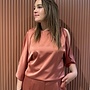 Risette flowing satin top | Coral Blush