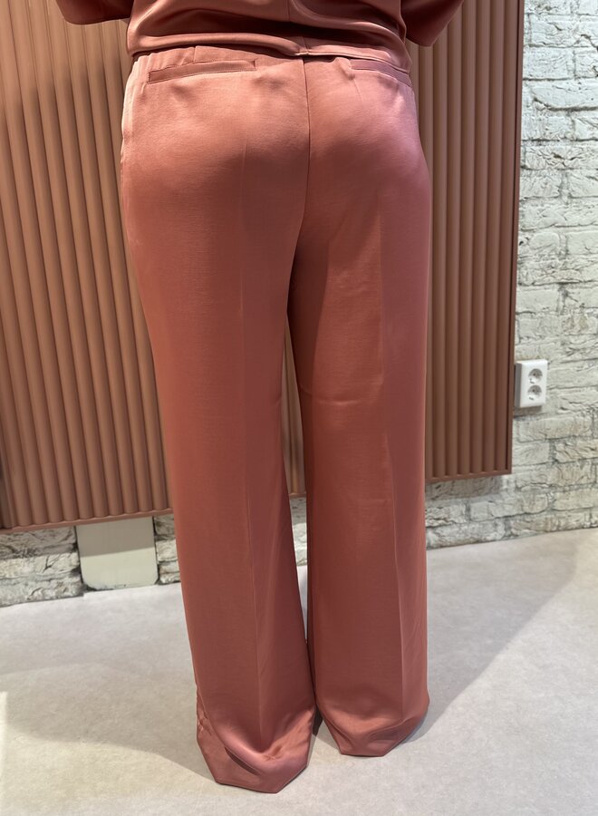 Jules satin smart pants | Coral Blush