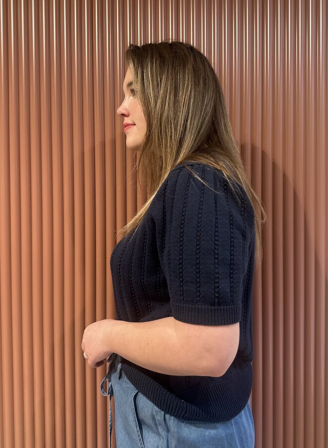 Emilie SS O-Neck Pullover | Navy