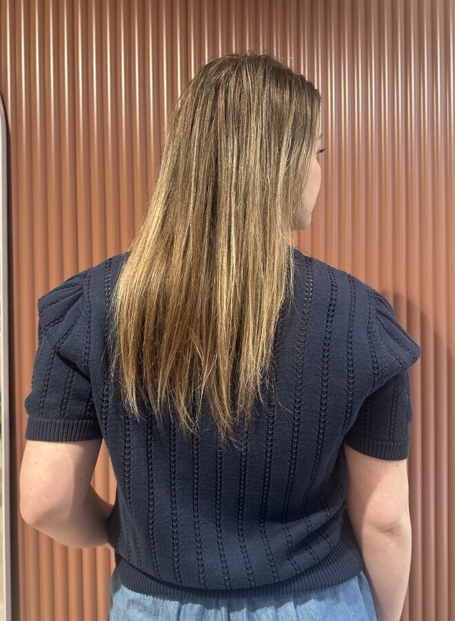 Emilie SS O-Neck Pullover | Navy