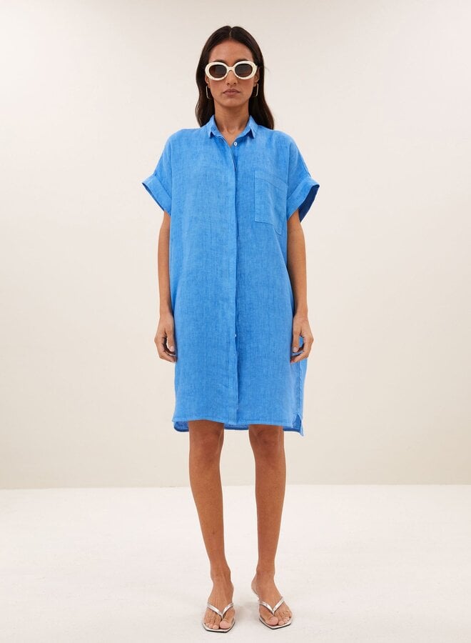 Hella Linen Dress | Regatta Blue