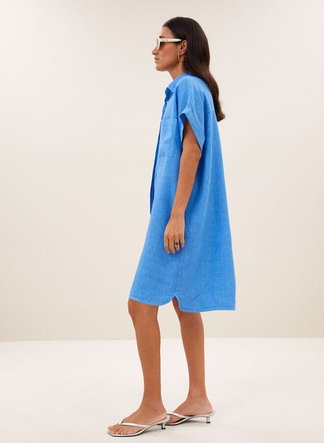 Hella Linen Dress | Regatta Blue