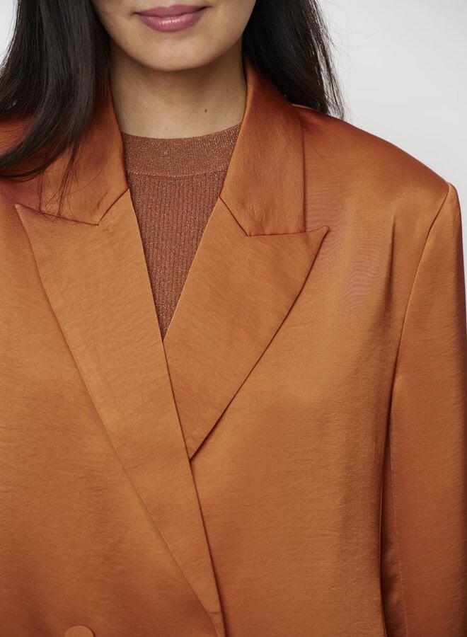 Sevigny relaxed satin blazer | Sunset Orange