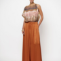 Onique wide leg satin pants | Sunset Orange
