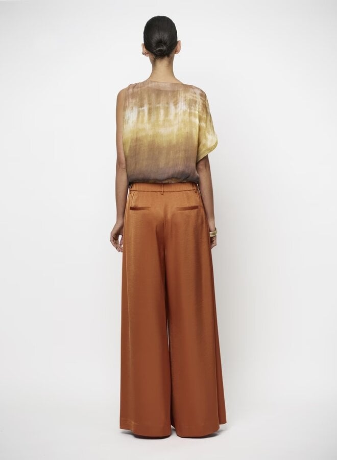 Onique wide leg satin pants | Sunset Orange
