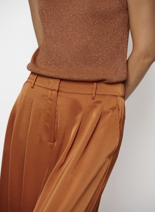 Onique wide leg satin pants | Sunset Orange