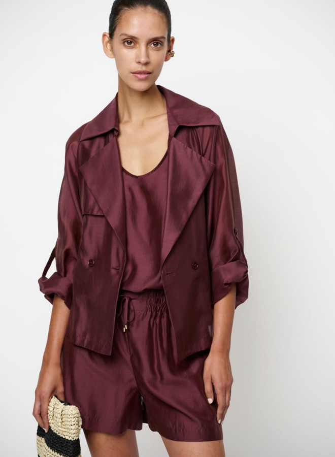 Svea short trench blazer | Cacao Berry
