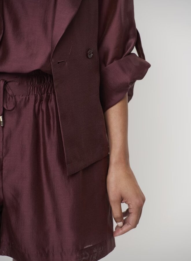 Svea short trench blazer | Cacao Berry