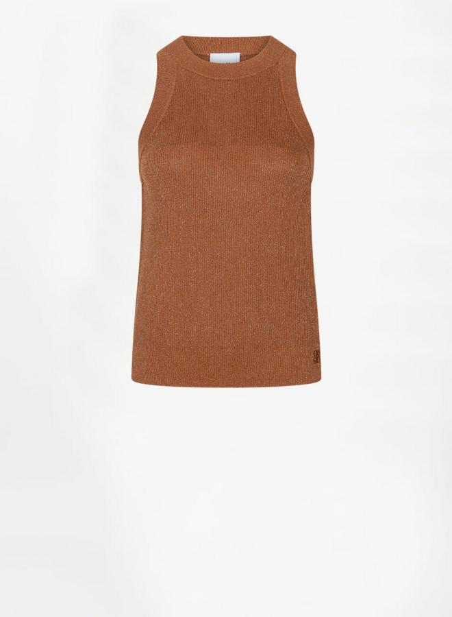 Noki metallic knitted tanktop | Amber Glow
