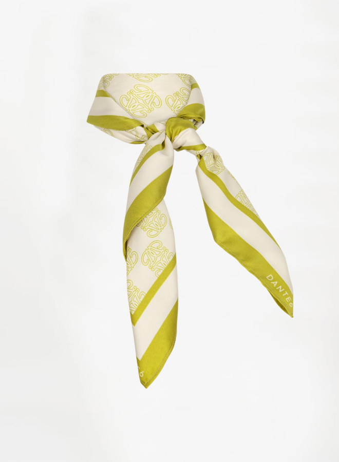 Monogram chain scarf | Solar Lime