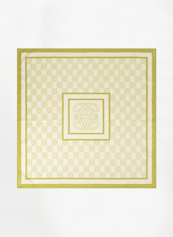 Monogram chain scarf | Solar Lime