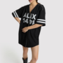 Baseball shirt dress | Black