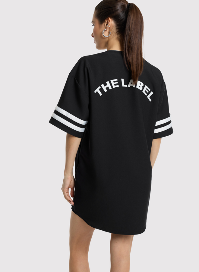 Baseball shirt dress | Black