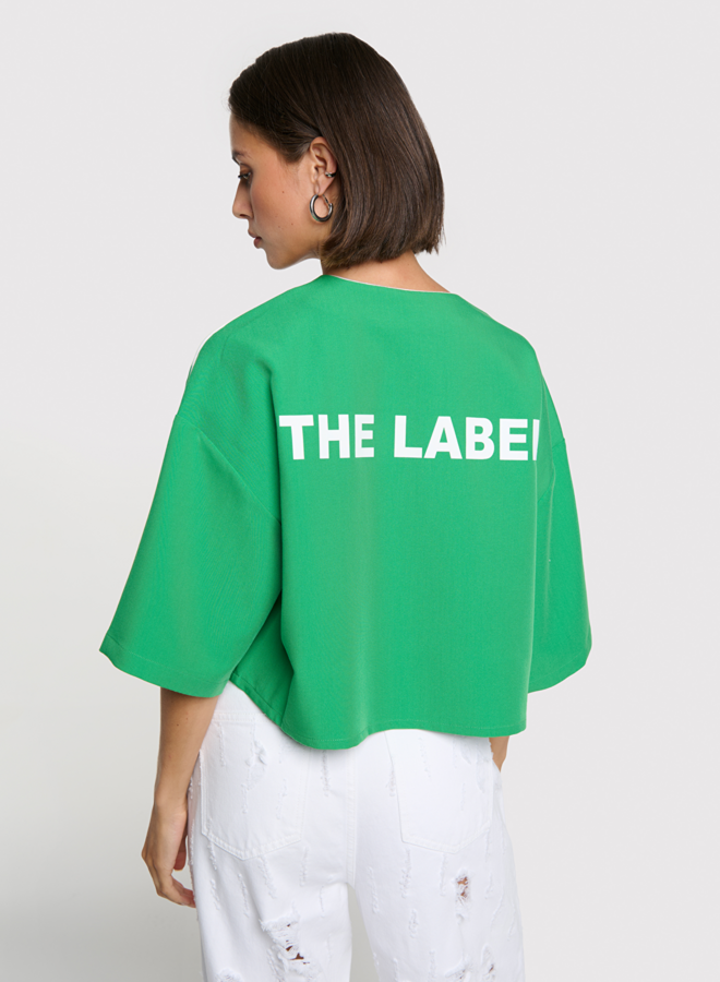 Cropped baseball shirt | Bright green