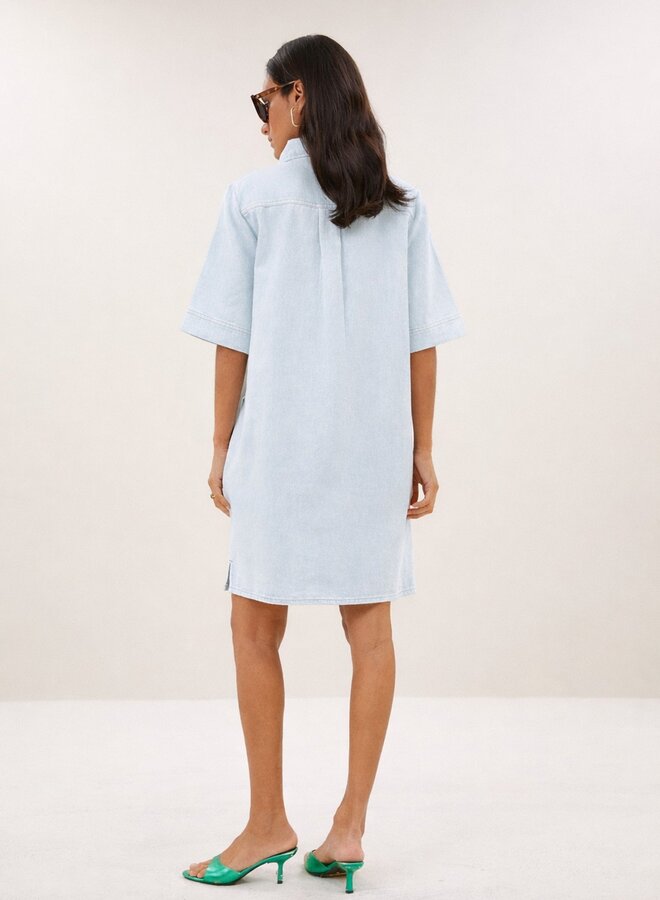 Philipe Bleached Denim Dress| Bleached Denim