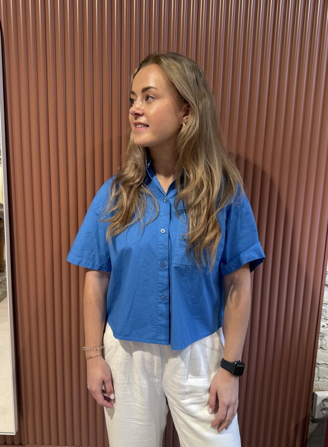 Mara Poplin Blouse | Regatta Blue