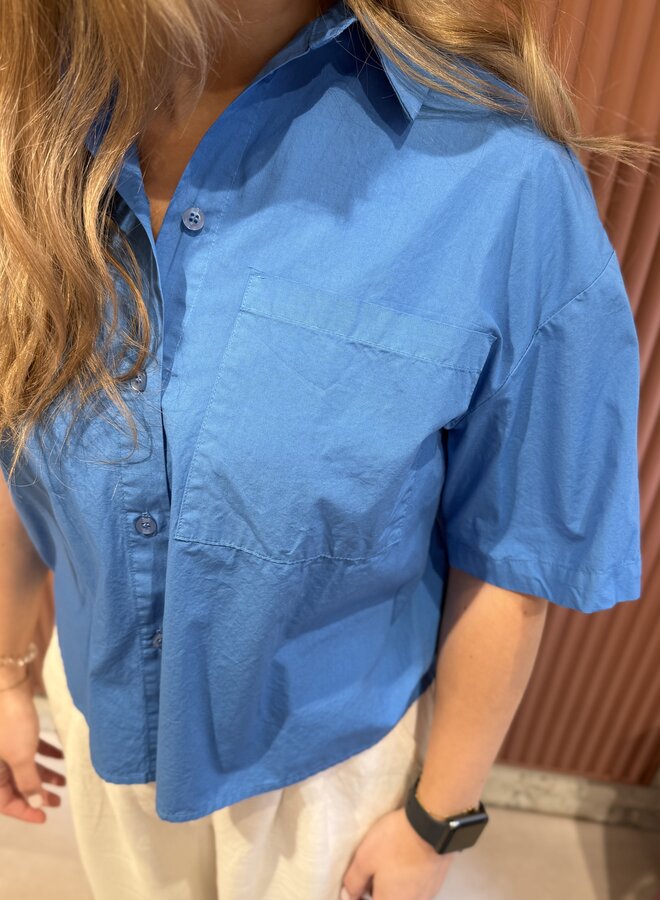 Mara Poplin Blouse | Regatta Blue