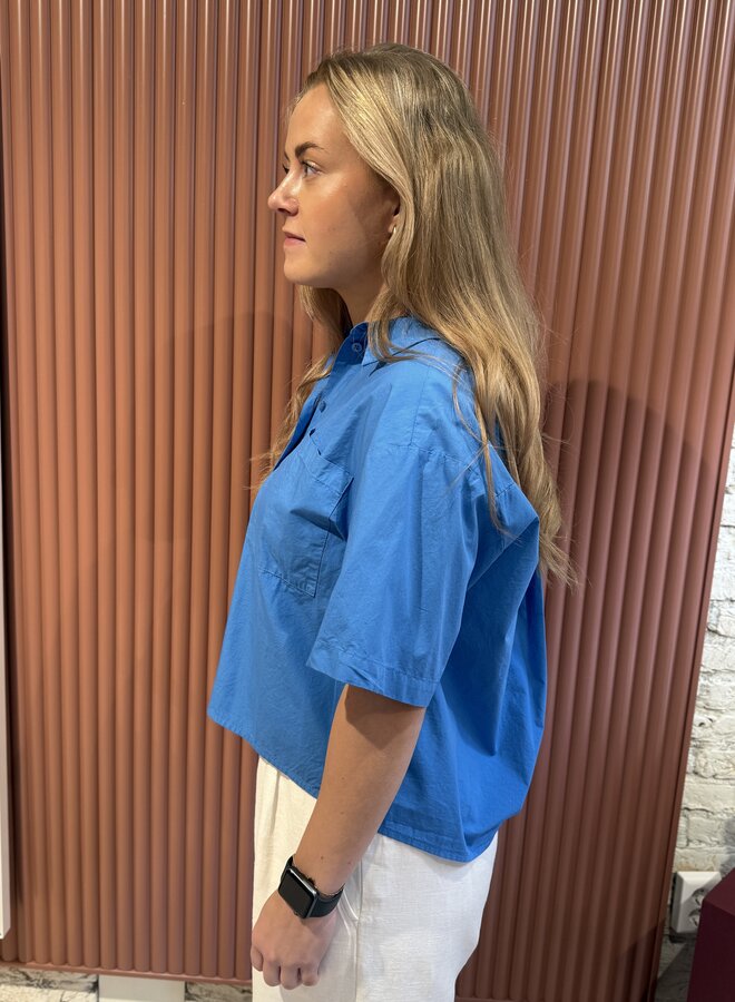 Mara Poplin Blouse | Regatta Blue