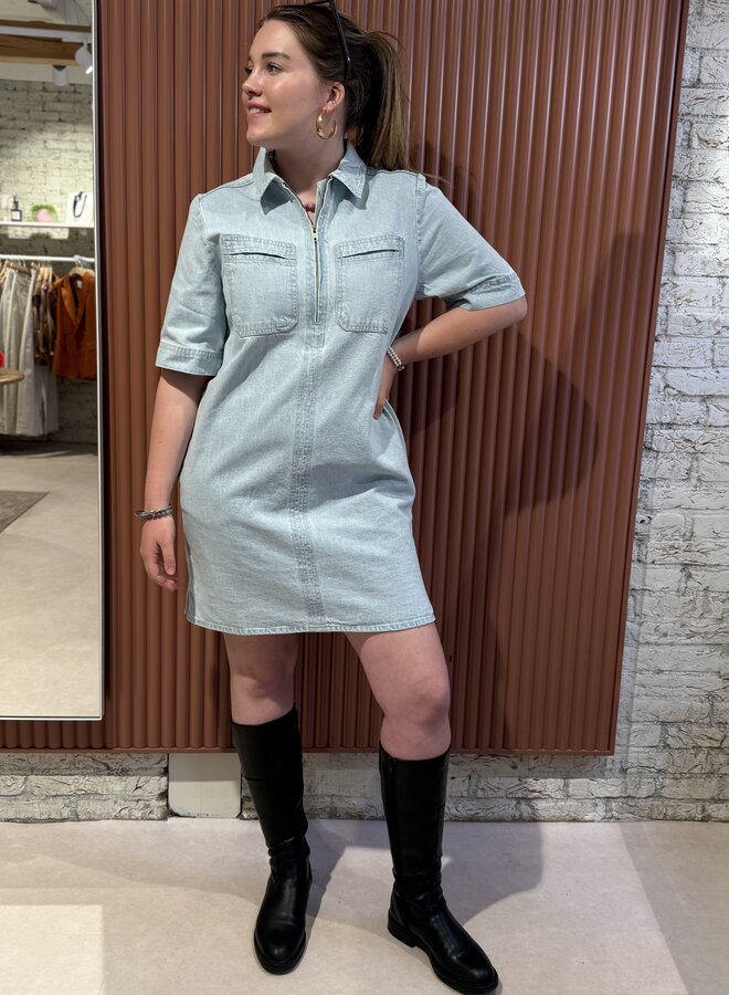 Philipe Bleached Denim Dress| Bleached Denim