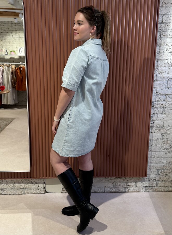 Philipe Bleached Denim Dress| Bleached Denim
