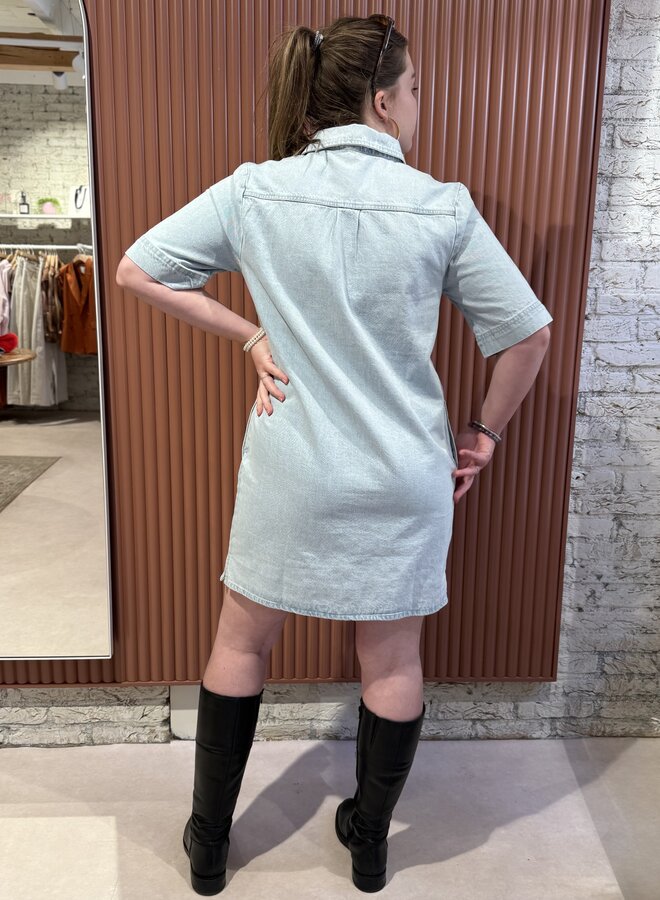 Philipe Bleached Denim Dress| Bleached Denim