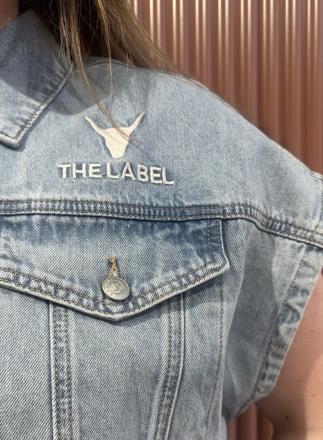 Soft denim waistcoat | Light blue denim