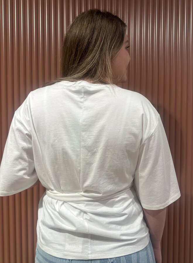 Dori twist detail tee | Milk White